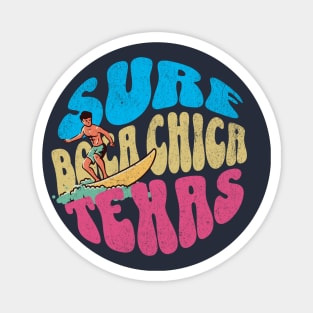 Surf Boca Chica Texas Vintage Surfboard Surfing Magnet